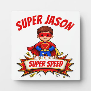 Plaque Photo Nom de super-héros personnalisé pour enfants