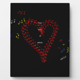 Plaque Photo Notes musicales de Red Heart