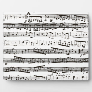 Plaque Photo Notes musicales en noir et blanc