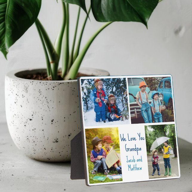 Plaque Photo Nous t'aimons Grand-Père Personnalisé Cute Kids Co (Créateur téléchargé)