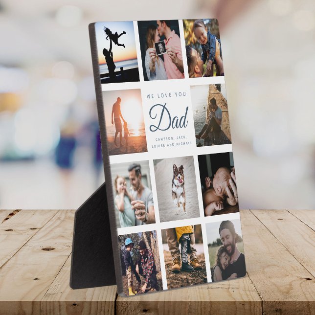 Plaque Photo Nous vous aimons DAD Modern Grey Elegant Fête des  (Créateur téléchargé)