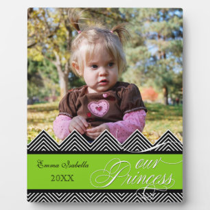 Plaque Photo Nouveau bébé Zig Zag Chevron Photo personnalisée m
