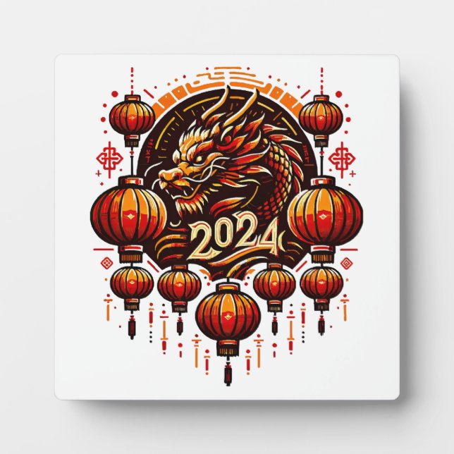 Plaque Photo nouvelle année chinoise 2024 (Devant)