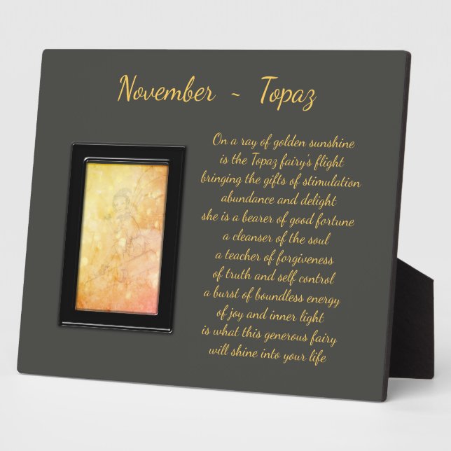 Plaque Photo Novembre Birthstone Topaz (Côté)