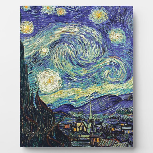 Plaque Photo Nuit étoilée par van Gogh (Devant)