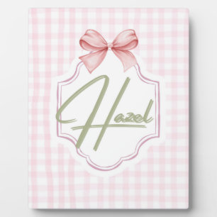 Plaque Photo Nurserie personnalisée pour bébé fille Hazel avec 