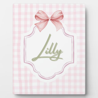 Plaque Photo Nurserie personnalisée pour bébé fille Lilly avec