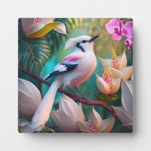 Plaque Photo Oiseau d'Imaginaire tacheté blanc crêpé
