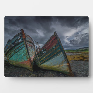 Plaque Photo Old fishing boats