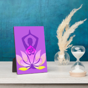 Plaque Photo OM Namaste dynamique Spirituel Lotus Fleur Yoga