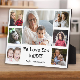Plaque Photo On aime Nanny Petits-enfants Noms 7 Photo Blanc