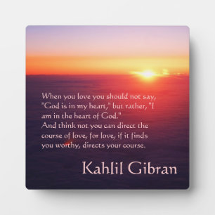 Plaque Photo On Love - Le Prophète de Kahlil Gibran