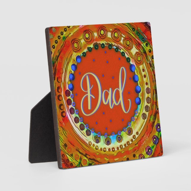 Plaque Photo Orange Abstrait Fun Papa Inspirivity (Recto)