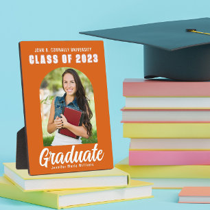 Plaque Photo Orange Graduate Arch Modern 2023 Graduation Photo