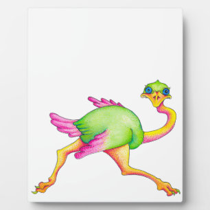 Plaque Photo Ostrich rare