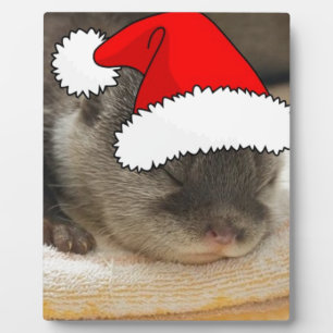 Plaque Photo Otter de Noël