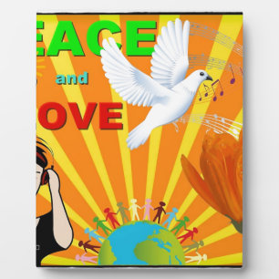 Plaque Photo Paix et amour