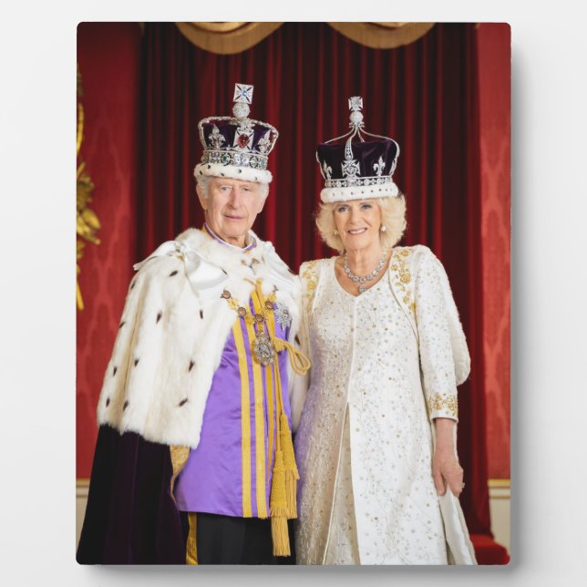 Plaque Photo Palais King Charles Queen Camilla Buckingham (Devant)