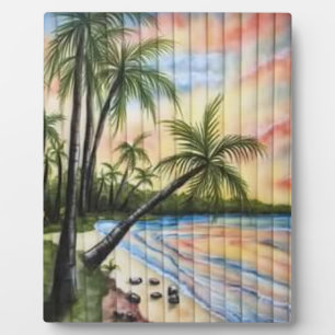 PLAQUE PHOTO PALMIERS TROPICAUX AVEUGLES DE PLAGE