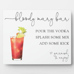 Plaque Photo Panneau boisson Bloody Mary Bar