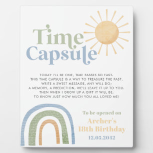 Plaque Photo Panneau de capsule temporelle pour le 1er annivers