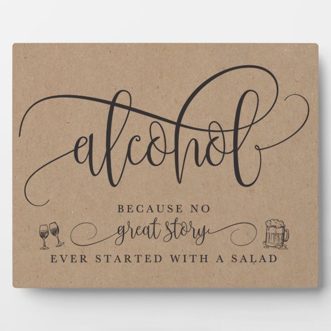 Plaque Photo Panneau de la barre d'alcool mariage (Devant)