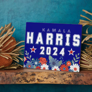 Plaque Photo Panneau de la table électorale florale Harris 2024