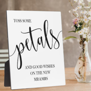 Plaque Photo Panneau de mariage Petals avec chevalet
