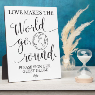 Plaque Photo Panneau du Mariage du Globe invité