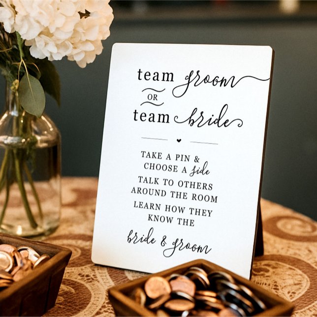 Plaque Photo Panneau du Mariage Team Groom ou Team Bride (Créateur téléchargé)