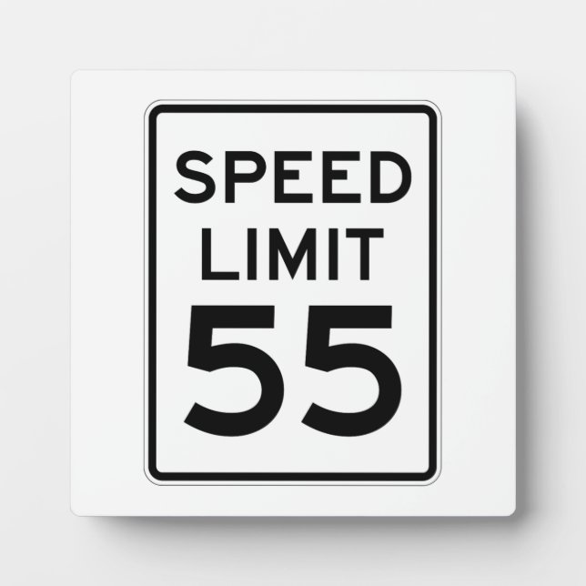 Plaque Photo Panneau Limite de vitesse 55 MPH (Devant)