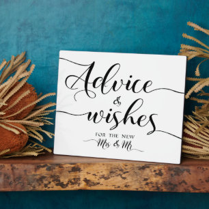 Plaque Photo Panneau mariage Conseils et souhaits