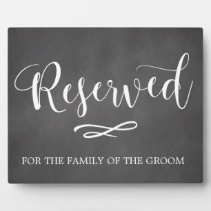 Plaque Photo Panneau Mariage de siège réservé Calligraphie simp