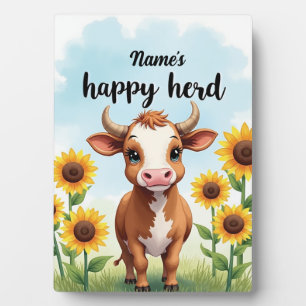 Plaque Photo Panneau métallique Barnyard personnalisé - Vache e