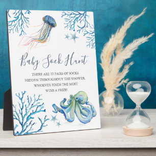 Plaque Photo Panneau Sous le Baby shower marin