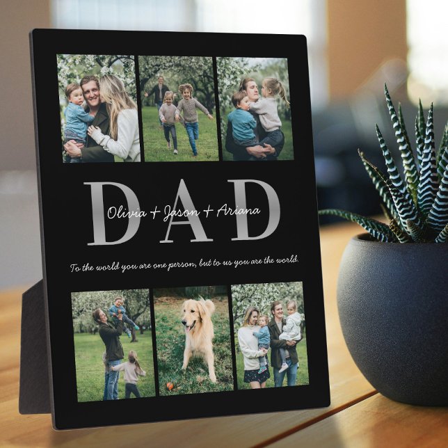 Plaque Photo Papa Avec Enfants Noms & Photos Fête des pères Mod (Créateur téléchargé)