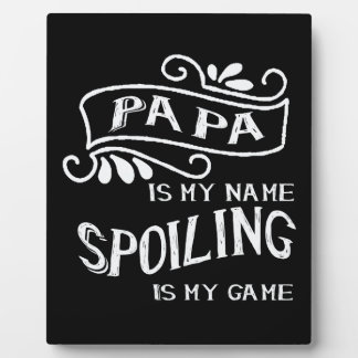 Plaque Photo Papa est mon nom gâter est mon jeu