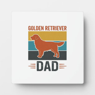 Plaque Photo Papa Golden Retriever Conception Vector pour Amate