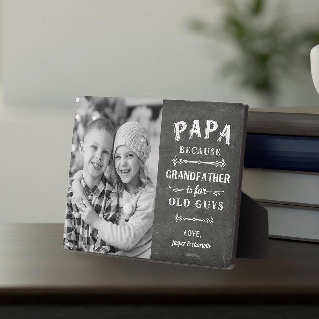 Plaque Photo Papa Grand-père Fête des pères Enfants Photo (Créateur téléchargé)