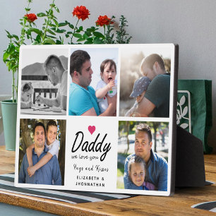 Plaque Photo Papa nous t'aimons Script 5 Collage de photos Plaq