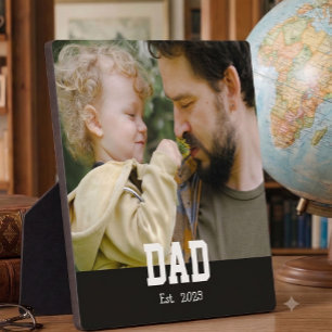 Plaque Photo Papa personnalisé établi texte moderne gras