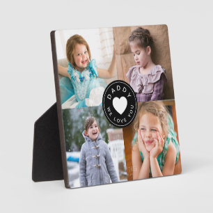 Plaque Photo Papa We Love You Modern 4 Photo Kids