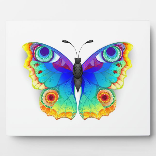 Plaque Photo Papillon arc-en-ciel Paon Yeux (Devant)