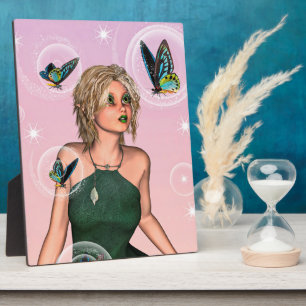 Plaque Photo Papillon scintillant Fée Fantaisie Art