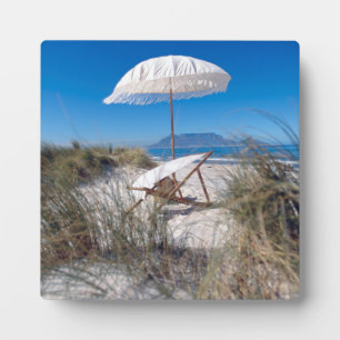 Plaque Photo Parapluie Et Chaise Sur La Plage