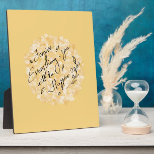 Plaque Photo Pardonnez et soyez heureux floral minimal