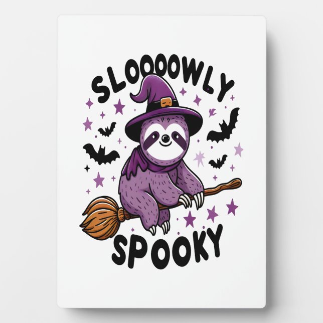 Plaque Photo Paresseux mignon Joyeux Halloween (2) (Devant)