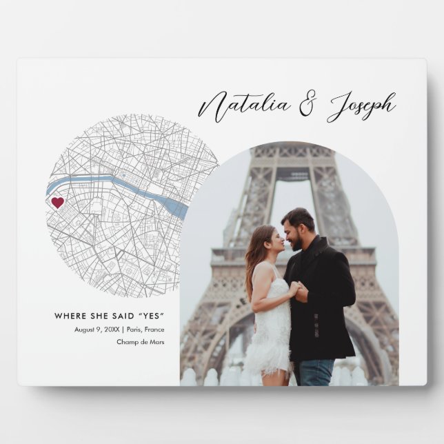 Plaque Photo Paris France Carte Mariage Fiançailles Photo Cadea (Devant)