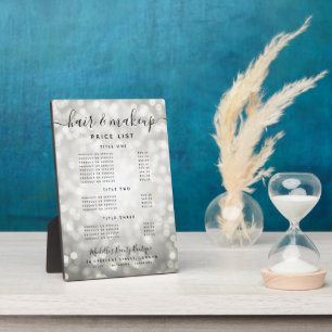 Plaque Photo Parties scintillant argentée Lumières Salon Menu P