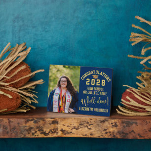 Plaque Photo Parties scintillant d'or Script Gras Diplôme photo